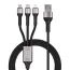 BlueStar kabel 3w1 USB-A - Lightning / Micro USB / USB-C 1,2 m, czarny