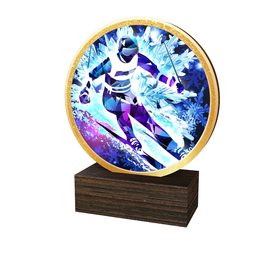 Dřevěná plaketa TFRW753 | Sjezdové lyžování