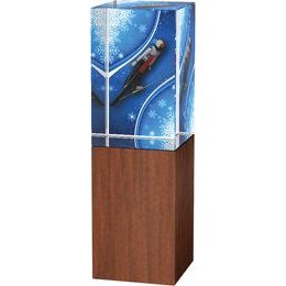 Glastrophäe -Holz-Glas kombination CRS4021M24 | Skispringen