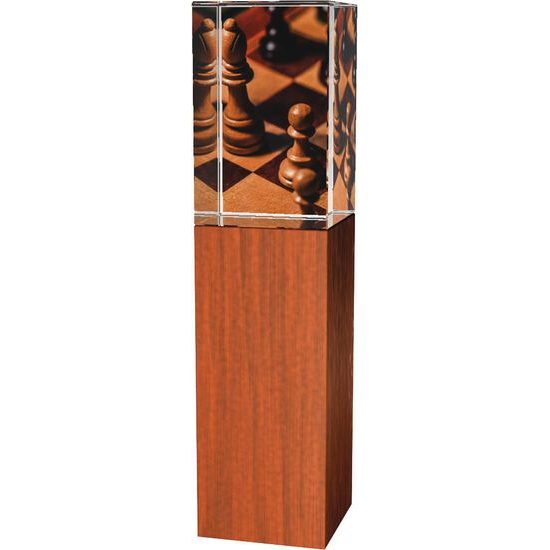 Glastrophäe - Holz-Glas kombination CR4021M23 | Schach