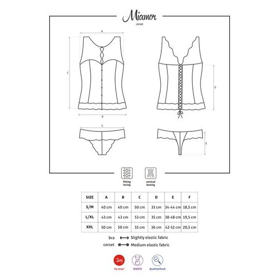 Korzet Obsessive Miamor corset