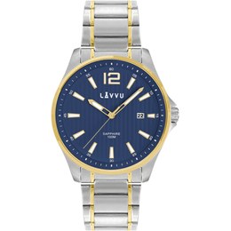 LAVVU Pánské hodinky se safírovým sklem NORDKAPP Bicolor Blue LWM0166