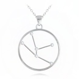 MINET Stříbrný náhrdelník Stars zvěrokruh BÝK Czech Crystal