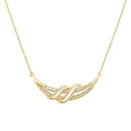 Zlatý náhrdelník se zirkony