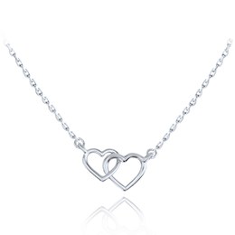 MINET Zlatý náhrdelník z bílého zlata se srdíčky Au 585/1000 1,70g