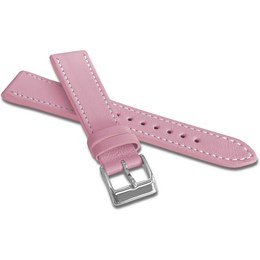 MINET Růžový prošitý řemínek SLIM z luxusní kůže Top Grain - 16 MSTUP16