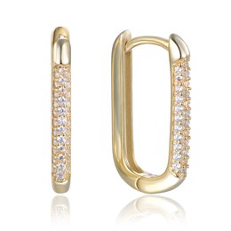 MINET Pozlacené stříbrné náušnice se zirkony v italském stylu