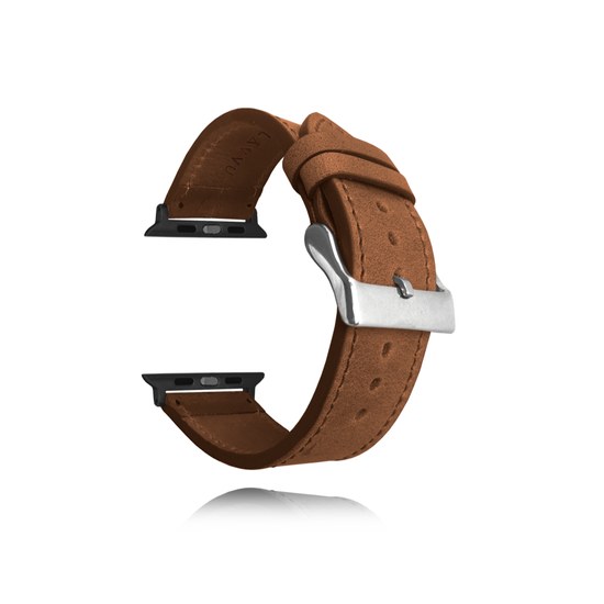 LAVVU LSXAEX2 Tmavě hnědý kožený řemínek Top Grain pro APPLE WATCH 42-44 mm