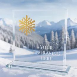 Titanium Glass and Metal Fusion Snowflake Trophy