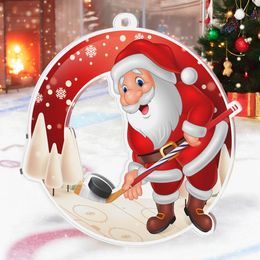 Snowy Father Christmas Ice Hockey Medal