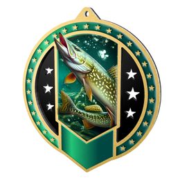 Noir Stainless Steel Fishing Medal