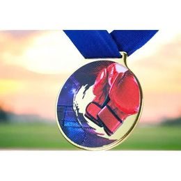 Sacul Boxing Color Texture 3D Print Medal