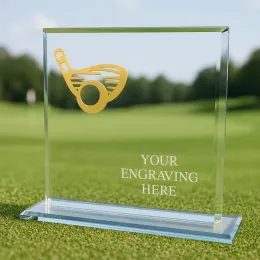 Titanium Glass and Metal Fusion Golf Trophy