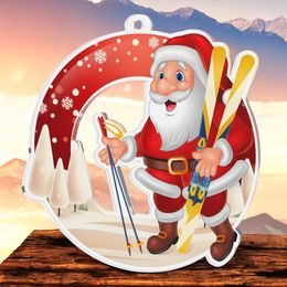 Snowy Father Christmas Skiing Medal