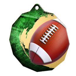Polygon Stainless Steel American football Medal