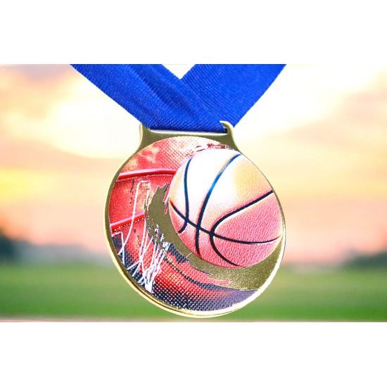 Sacul Basketball Color Texture 3D Print Medal