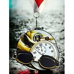 Rincon Classic Swimming Black Acrylic Medal