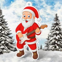Jolly Father Christmas Electric Guitar Medal