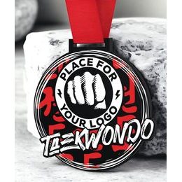 Giant Taekwondo Black Acrylic Logo Medal
