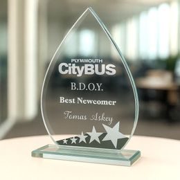 Spectrum Jade Crystal Engraved Star Award