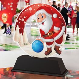 Santa Tenpin Bowling Christmas Trophy