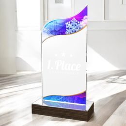 United Snowflake Acrylic Wood Fusion Trophy
