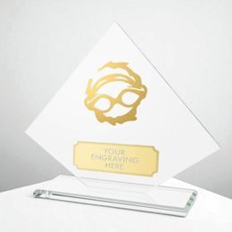 Vanguard Glass and Metal Fusion Swimming Trophy