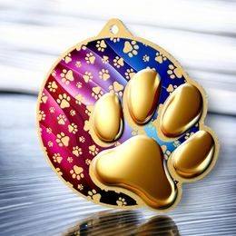 Aurum Dog Paw Stainless Steel Medal