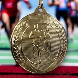 Champion Embossed Running Gold Medal
