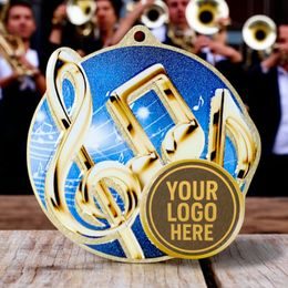 Aurum Music Stainless Steel Logo Insert Medal