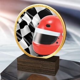 Holt Colour Motorsports Flag Real Wood Trophy