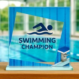 Eloise Swimming Full Colour Printed Glass Award