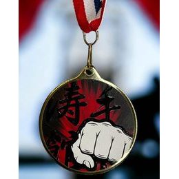 Hercules Texture Print Martial Arts Fist Medal