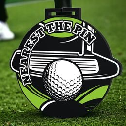 Giant Black Acrylic Nearest the Pin Golf Medal
