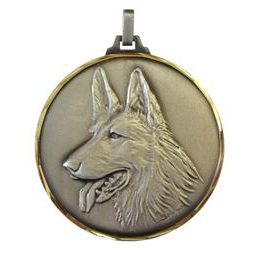 Diamond Edged Dog Head Silver Medal