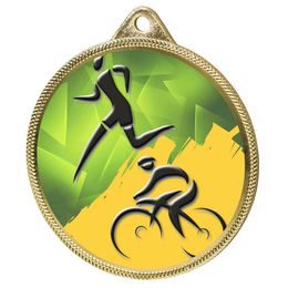 Duathlon Colour Texture 3D Print Gold Medal