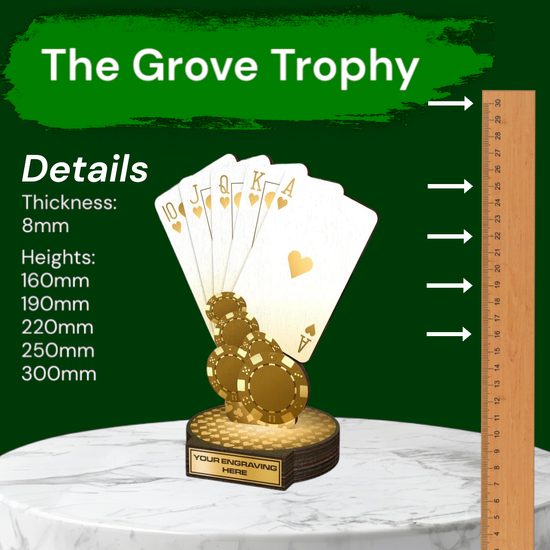 Grove Classic Poker Real Wood Trophy