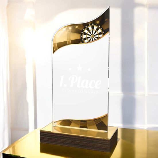 United Darts Acrylic Wood Fusion Trophy