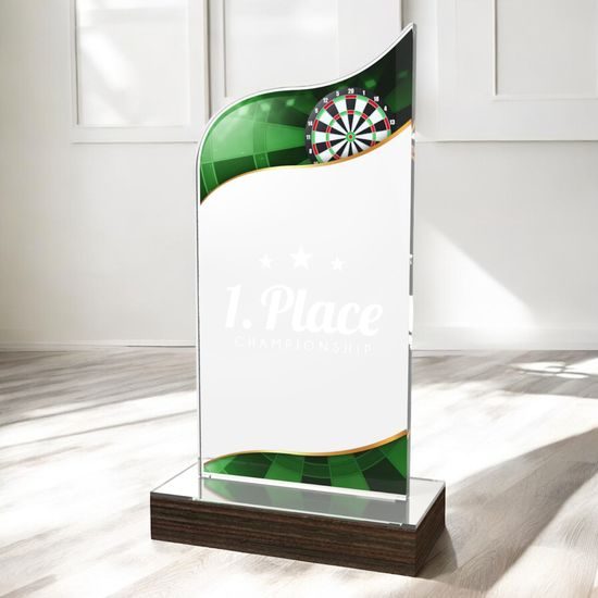 United Darts Acrylic Wood Fusion Trophy