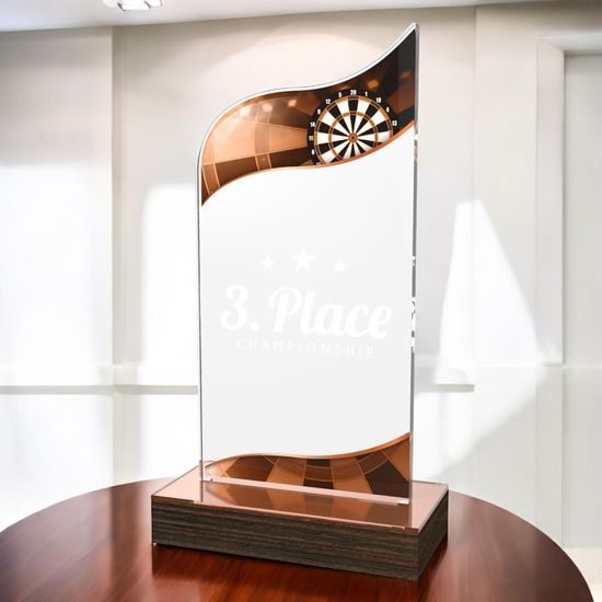 United Darts Acrylic Wood Fusion Trophy